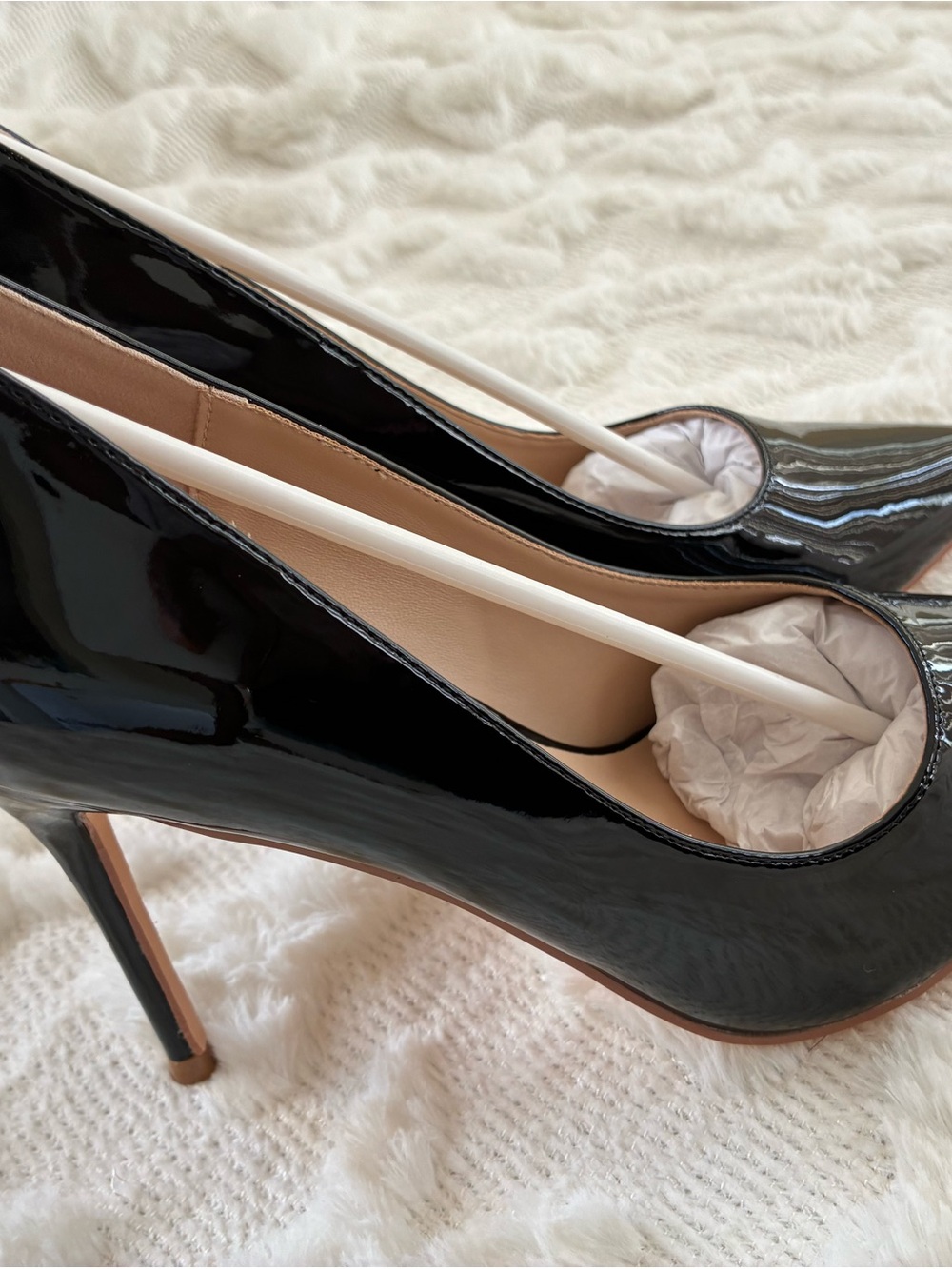 Women's Black Patent Stiletto High Heels 9 Brand New